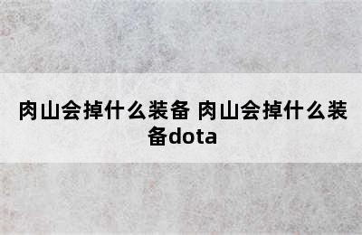 肉山会掉什么装备 肉山会掉什么装备dota